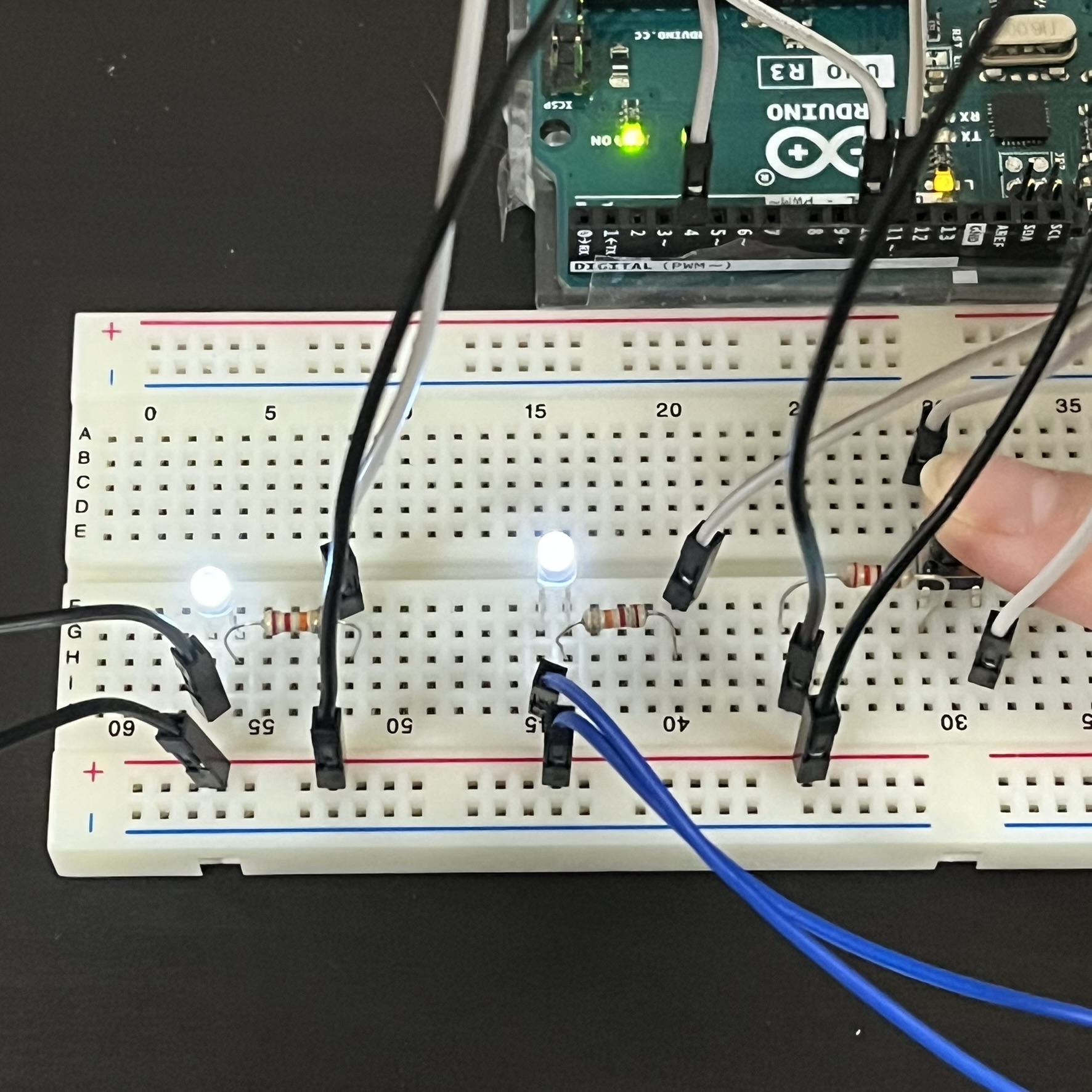 Basic LED and button circuit