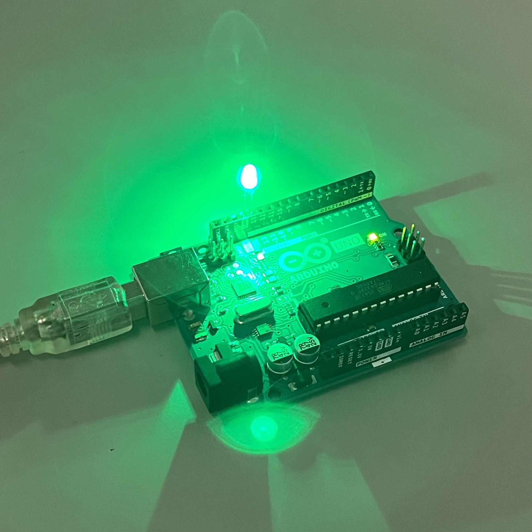 Arduino and a single LED light.